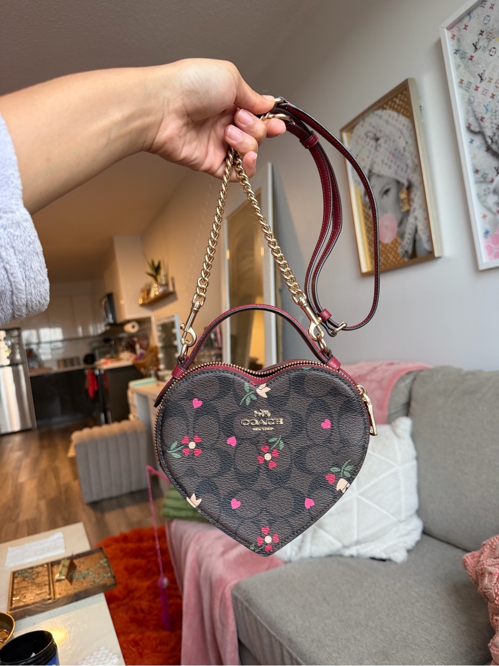 Coach Brown Signature Heart Mini Bag - Picture 5 of 5